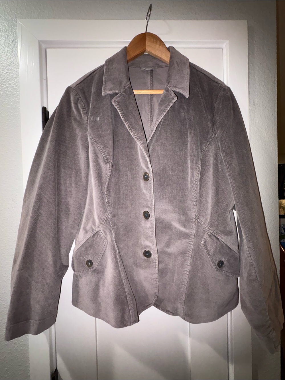 J. Jill Gray Corduroy Button Blazer